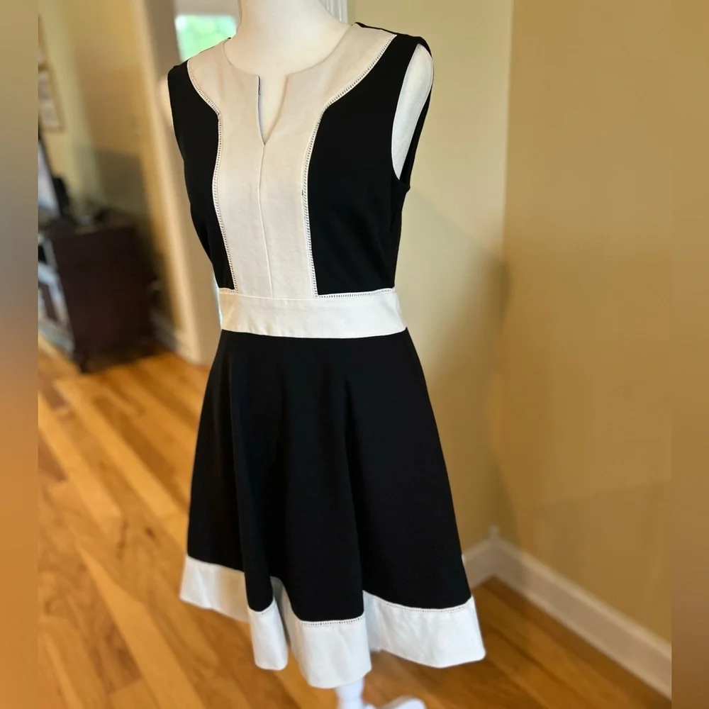 Kate Spade Black and White Colorblock Ponte Women’s Knit Dress
